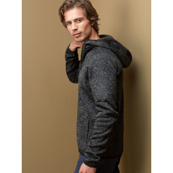 Lux Hooded Knit Fleece Jacket