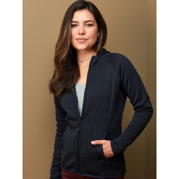 Lux Hooded Knit Fleece Jacket