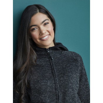 Lux Hooded Knit Fleece Jacket