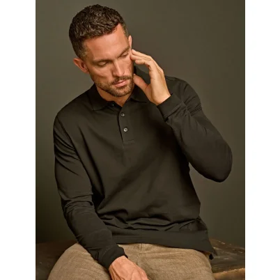 Luxury Stretch Long Sleeve Polo