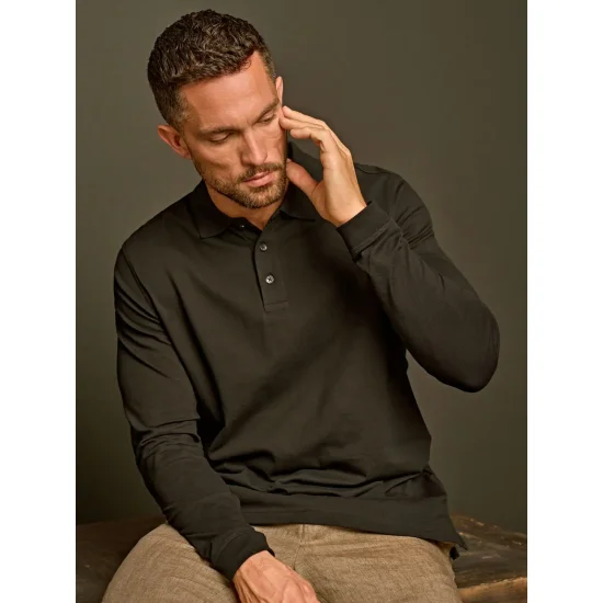 Luxury Stretch Long Sleeve Polo