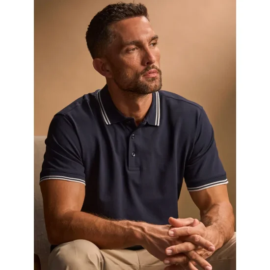 Luxury Stripe Stretch Polo