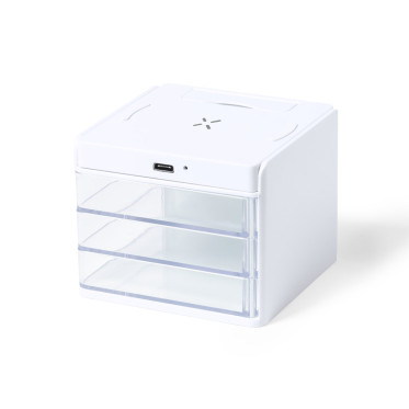 Caricatore organizer personalizzabile con supporto smartphone e ricarica wireless 10 W