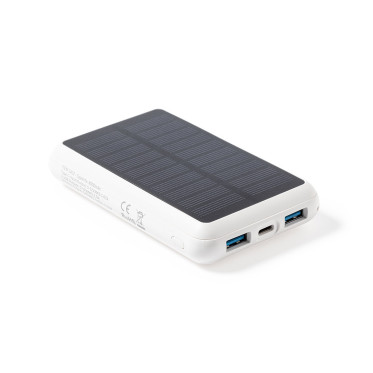 Power bank personalizzabile 8000 mAh con ricarica solare e wireless 15W
