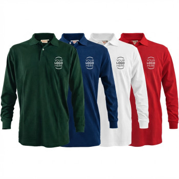 Maglietta a manica lunga personalizzabile con apertura frontale a 3 bottoni