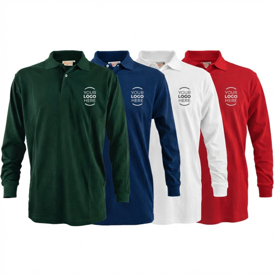 Maglietta a manica lunga personalizzabile con apertura frontale a 3 bottoni