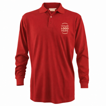 Maglietta a manica lunga personalizzabile con apertura frontale a 3 bottoni