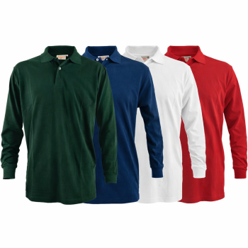 Maglietta a manica lunga personalizzabile con apertura frontale a 3 bottoni