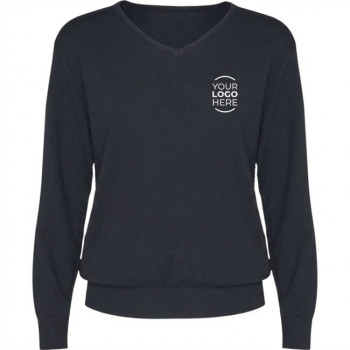 Maglioncino personalizzabile donna scollo a V dettaglio costine