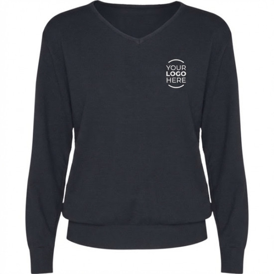 Maglioncino personalizzabile donna scollo a V dettaglio costine