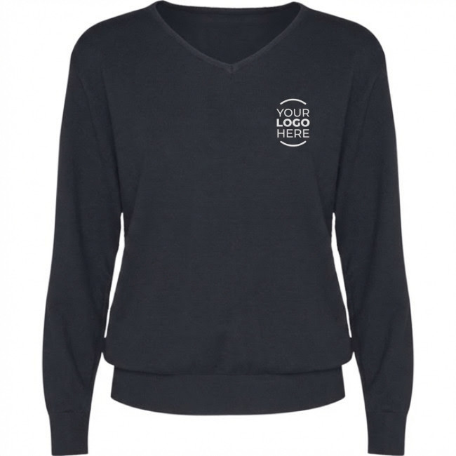 Maglioncino personalizzabile donna scollo a V dettaglio costine