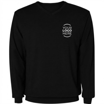 maglioni personalizzabili con logo - Maglioncino personalizzabile uomo scollo a V costine tono su tono