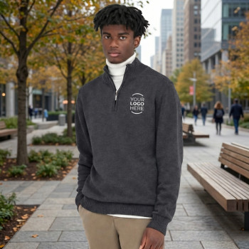 maglioni personalizzabili con logo - Maglione a mezza zip personalizzabile Ecologie by AWDis cotone rigenerato