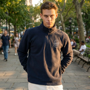 maglioni personalizzabili con logo - Maglione in pile personalizzabile Black Spider con collo rinforzato