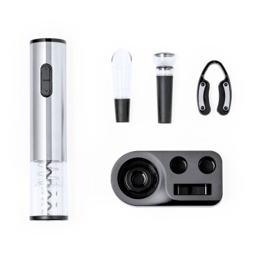 Set da vino completo personalizzabile con cavatappi elettrico e decanter elegante