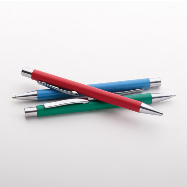 Penna a sfera personalizzabile maestosa fusto metallo satinato cromato