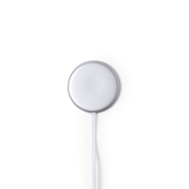 Caricabatterie wireless magnetico personalizzabile argento in alluminio