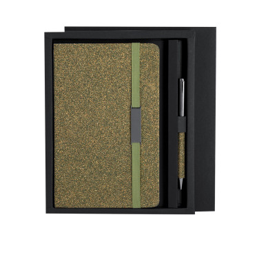 Blocco note personalizzabile con penna in fibra di tè materiale sostenibile