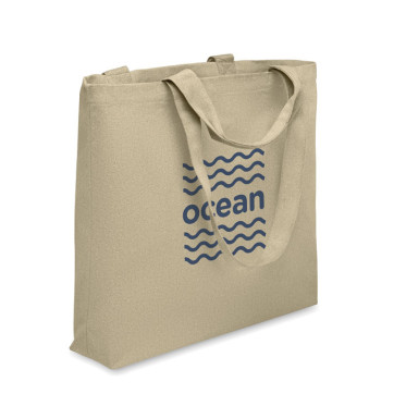 Shopper personalizzabile in tessuto riciclato con doppi manici resistenti