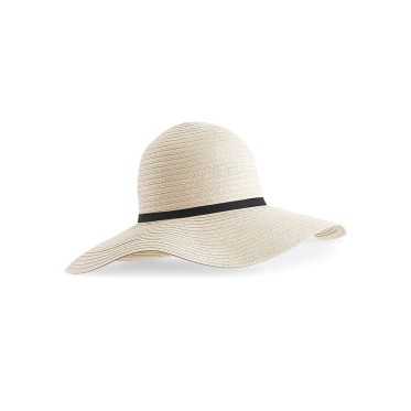 Cappelli uomo paglia naturale personalizzati con logo - Marbella Wide-Brimmed Sun Hat