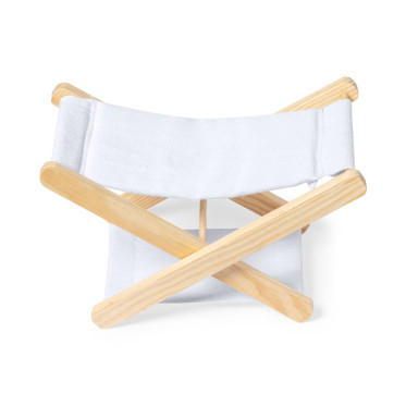 Poggiatesta pieghevole personalizzabile struttura legno e cotone naturale