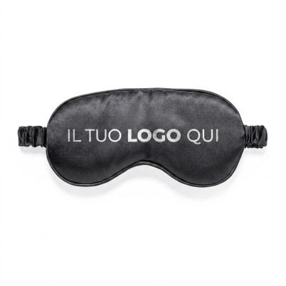Maschera relax personalizzabile in raso con fascia elastica e sacchetto