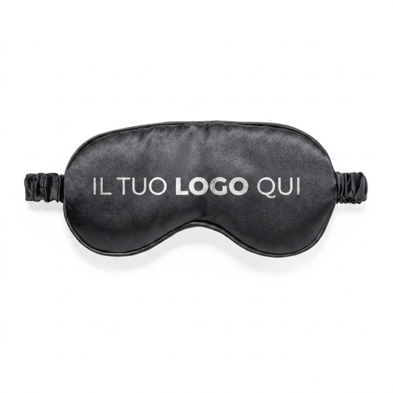 Maschera relax personalizzabile in raso con fascia elastica e sacchetto