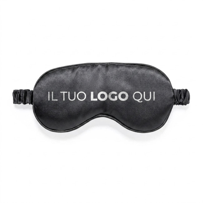 Maschera relax personalizzabile in raso con fascia elastica e sacchetto