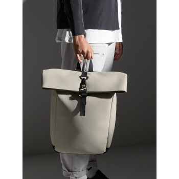 Matte PU Roll-Top Backpack