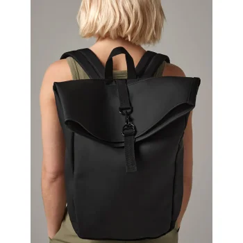 Matte PU Roll-Top Backpack