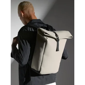 Matte PU Roll-Top Backpack