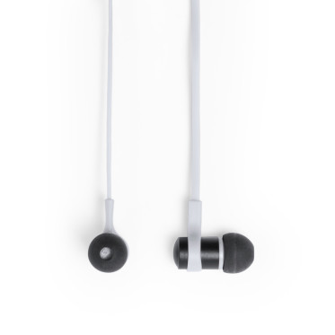 Cuffie in-ear Bluetooth personalizzabili con design bicolore e agganci auricolari