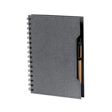 Notebook personalizzabile in cartone riciclato con penna e post-it pastello