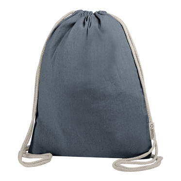 Zainetto personalizzabile in cotone riciclato chiusura doppia corda