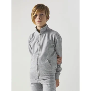 Felpa sweat con zip integrale Colore Italiano in misto cotone poliestere