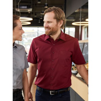 Camicia manica corta personalizzata con logo - Men's Business Shirt Shortsleeve