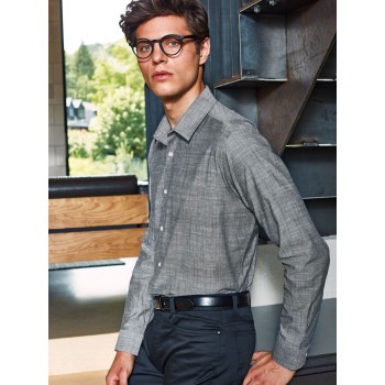 Men's Cotton Slub Chambray Long Sleeve Shirt