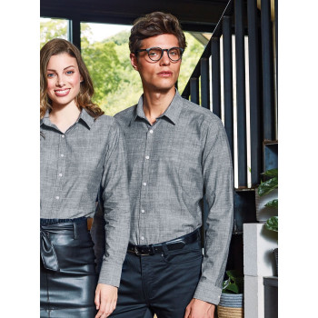Men's Cotton Slub Chambray Long Sleeve Shirt