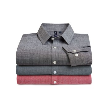 Men's Cotton Slub Chambray Long Sleeve Shirt
