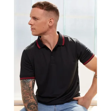 Polo funzionale personalizzabile daiber in poliestere traspirante con spacchi laterali