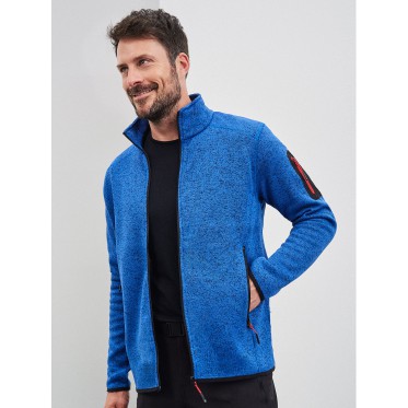 pile uomo personalizzati con logo  - Men's Knitted Fleece Jacket