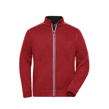 pile uomo personalizzati con logo  - Men's Knitted Workwear Fleece Jacket - Solid