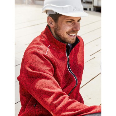 pile uomo personalizzati con logo  - Men's Knitted Workwear Fleece Jacket - Solid