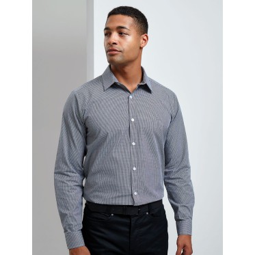 Gadget per cucina e casa regalo aziendale per la casa - Men's Long Sleeve Microcheck Gingham Shirt