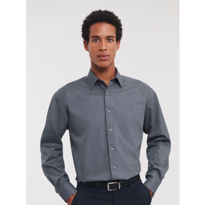 Men's Long Sleeve PolyCotton Poplin Shirt