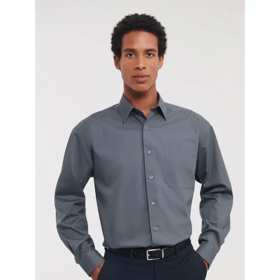 Men's Long Sleeve PolyCotton Poplin Shirt