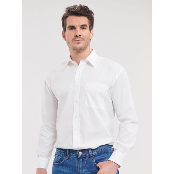 Camicia personalizzata con logo - Men's Long Sleeve Pure Cotton Poplin Shirt