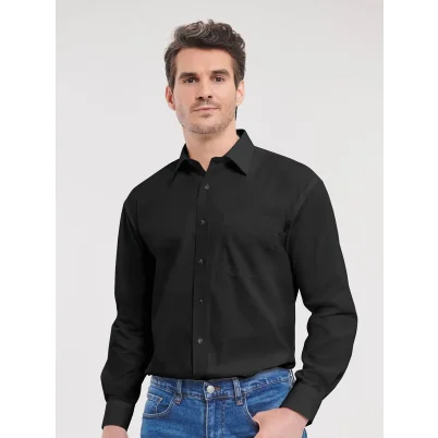 Men's Long Sleeve Pure Cotton Poplin Shirt