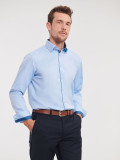 Men's Long Sleeve Tailored Contrast Herringbone Shirt