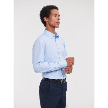 Men's Long Sleeve Tailored Herringbone Shirt
